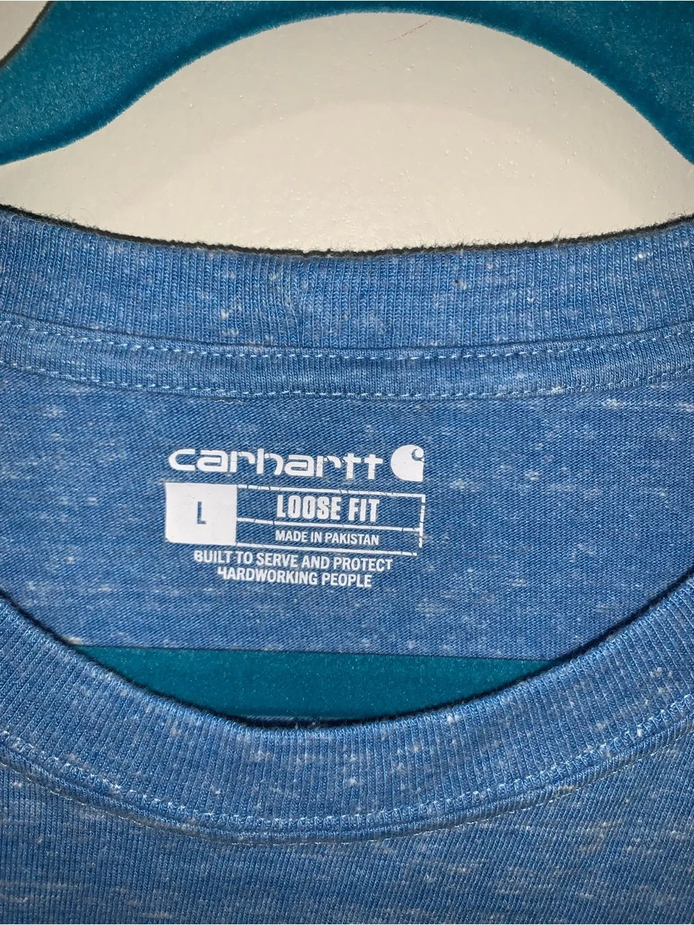 Carhartt Men’s Heather Blue Logo Short Sleeve Tee